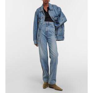 Gently worn WOMEN'S KHAITE Albi high-rise straight leg jeans SZ 26 BLUE DENIM